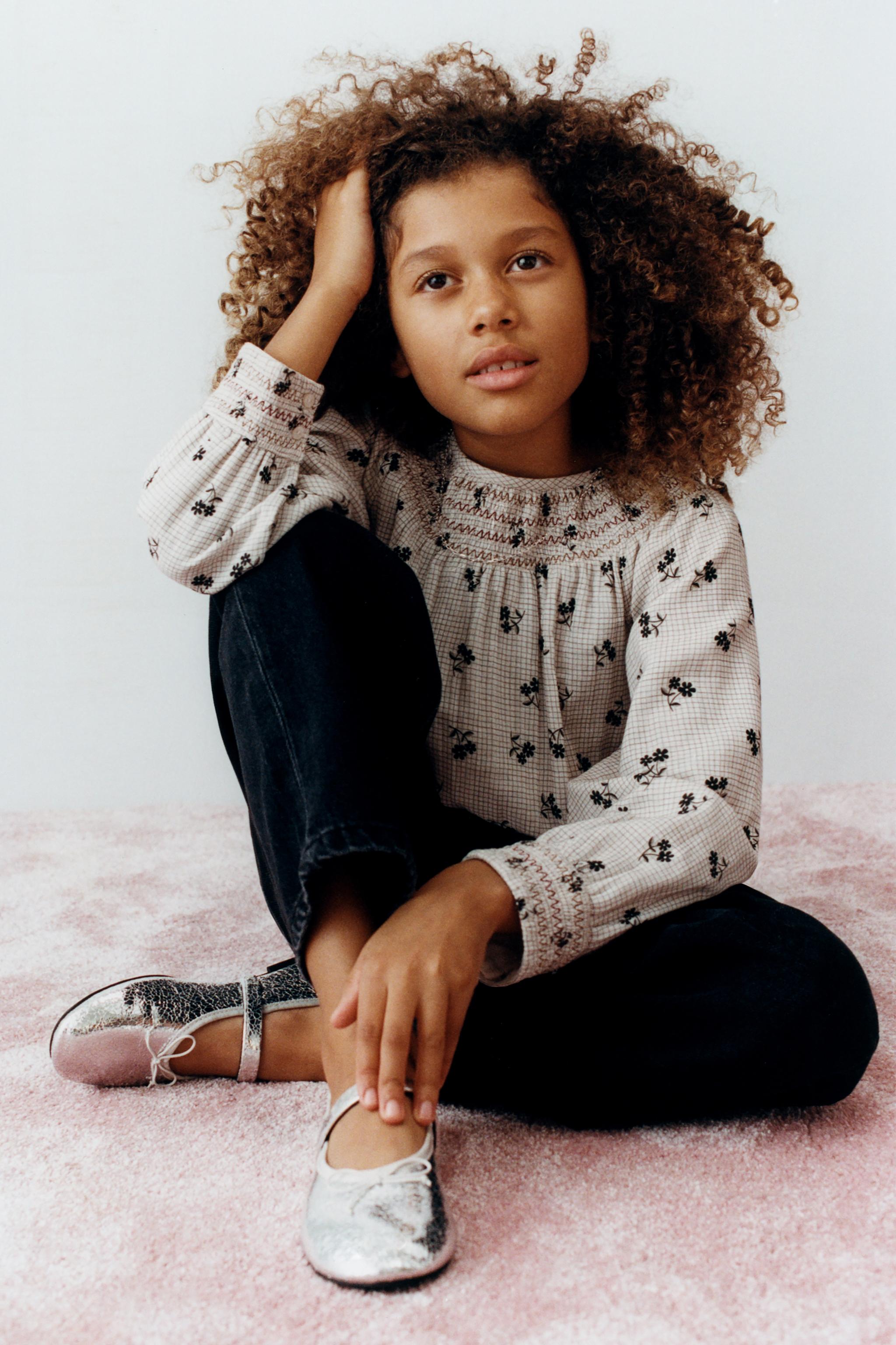PLAID AND FLORAL BLOUSE